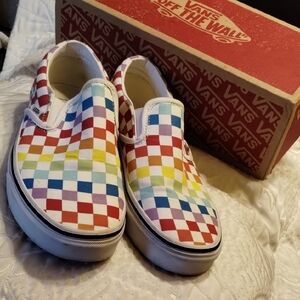 Vans Women Checkered Slip On Sneakers.